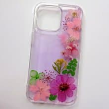 手作押花手機保護殼| iPhone 13 Pro | 紫色戀