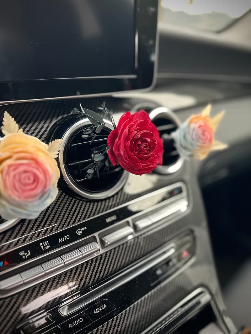 車載出風口 創意永生花乾燥花擴香花束 車用擴香