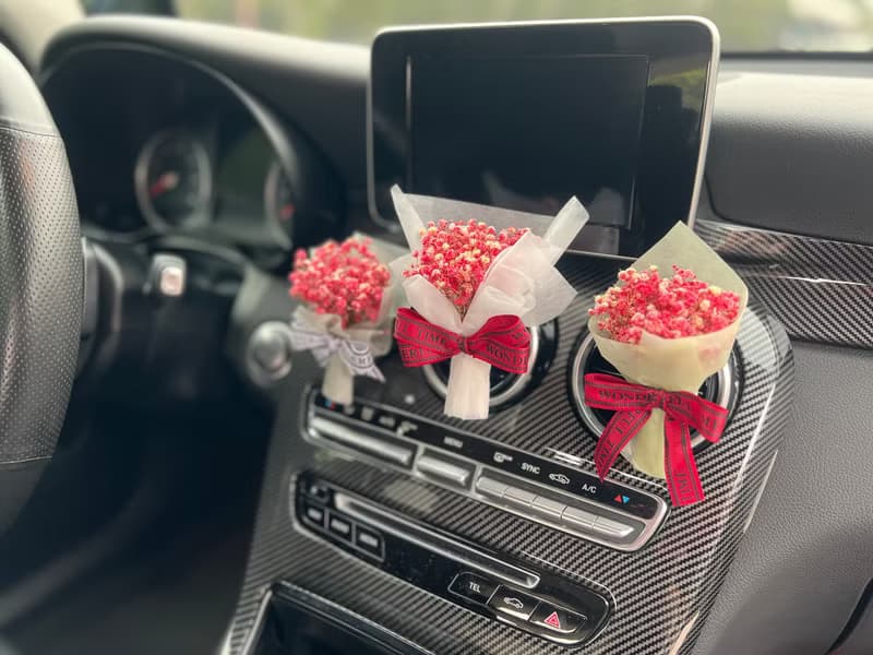 車載出風口 創意永生花乾燥花擴香花束 車用擴香