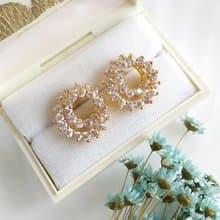 Vintage Jewelry 西洋古董飾品 都會風 捲捲鑽 知性 針式耳環