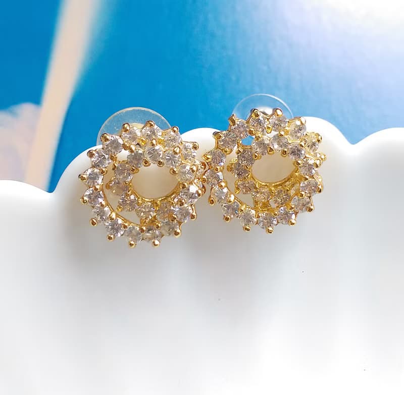Vintage Jewelry 西洋古董飾品 都會風 捲捲鑽 知性 針式耳環