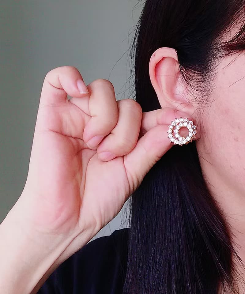 Vintage Jewelry 西洋古董飾品 都會風 捲捲鑽 知性 針式耳環