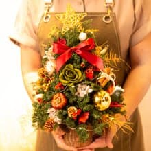 【豐盛果實】日本永生花乾燥花 Led聖誕樹 / 聖誕節佈置 / 共3款