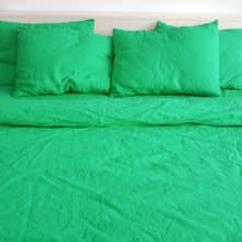 Mint linen sheet set / Flat+fitted sheet+2 pillowcases/Green bedding