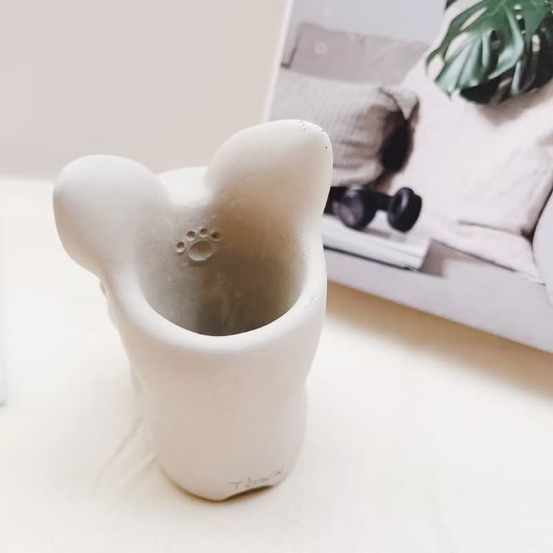 【s快速出貨】啾咪兔兔 植物小盆 水泥盆器 交換禮物