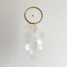 DIY-KIT |Ricotta Cheese Delicious(S)-White-Circle|Shell Wind Chime Mobile|#0-379