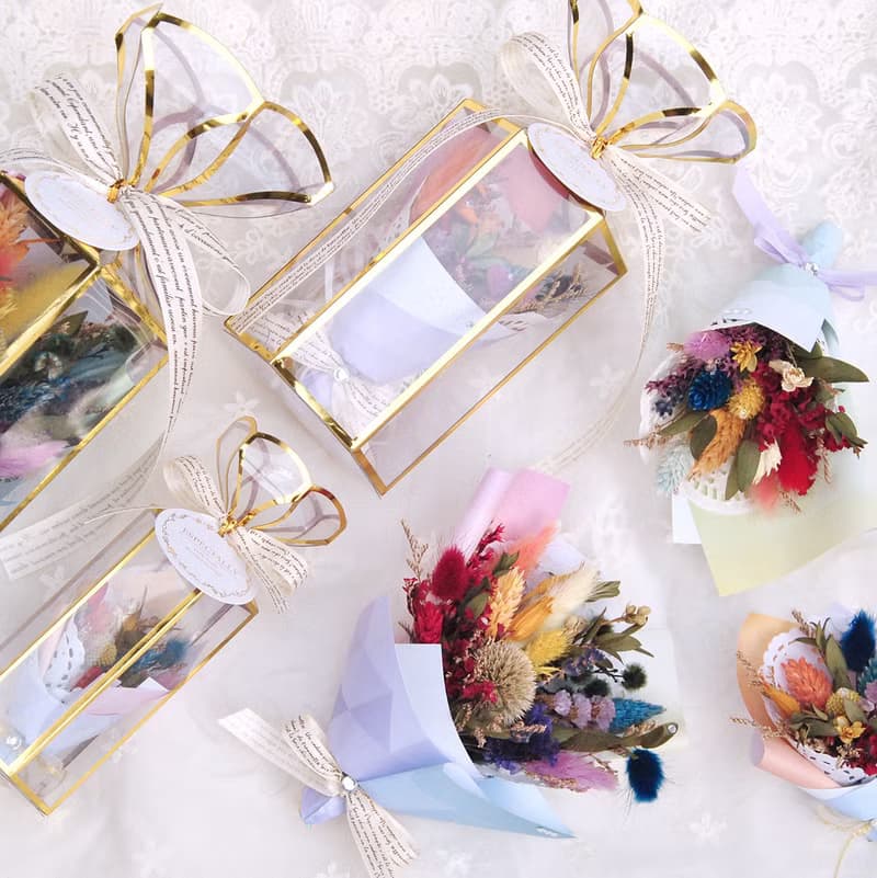 迷你乾燥花束禮盒-六色彩虹 LGBT 婚禮小物 聖誕禮物