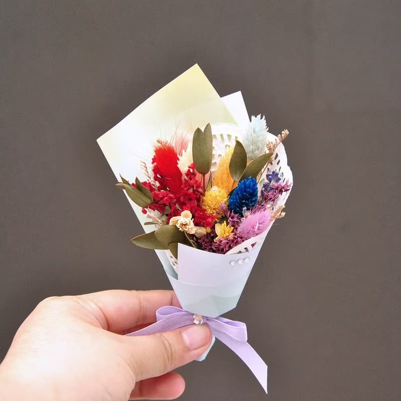 迷你乾燥花束禮盒-六色彩虹 LGBT 婚禮小物 聖誕禮物