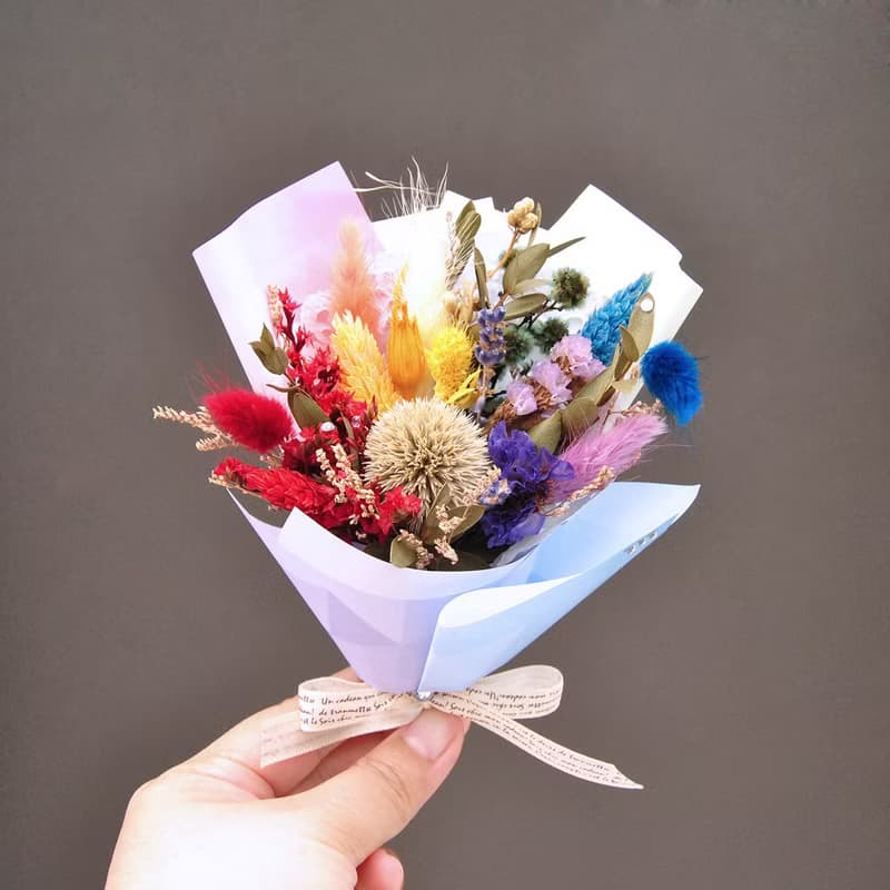 迷你乾燥花束禮盒-六色彩虹 LGBT 婚禮小物 聖誕禮物
