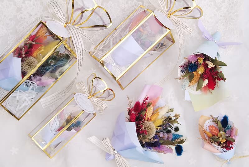 迷你乾燥花束禮盒-六色彩虹 LGBT 婚禮小物 聖誕禮物