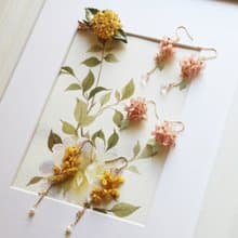 夏日粉色系小花朵 手工樹脂 耳環/耳夾