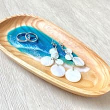 Long Wood Accessories Tray, Trinkets Dish, Wedding Gift, Home Gift