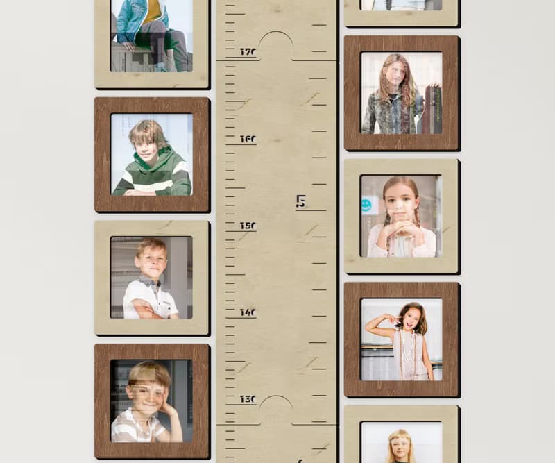 Picture frame for Wooden Kids growth Ruler | Photo frames for height chart