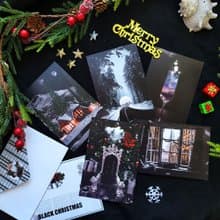 Black Christmas Postcard set