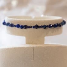 青金石- 十二月 誕生石 925 SILVER切面青金石2.5mm- 細緻手鏈gf