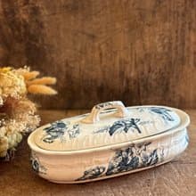 40223-迷人法國古董牙刷瓷盒