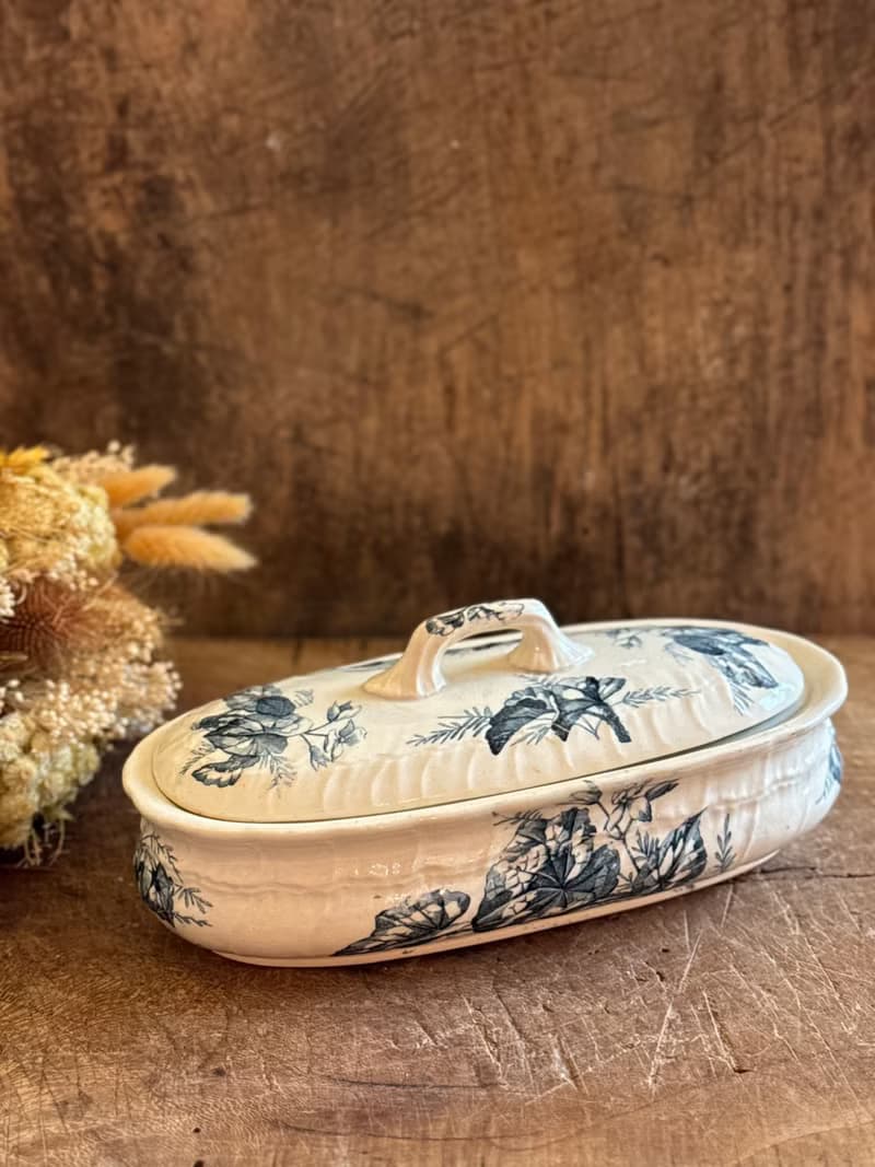 40223-迷人法國古董牙刷瓷盒