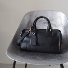 LOEWE ロエベ Amazona 28 2way ハンド ショルダーバッグ ブラック シルバー レザー ヴィンテージ