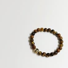 招財減壓 中性 黃虎眼石 胎毛水晶手鍊