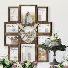 Personalized Wedding seating chart sign Custom reception Photo frame collage