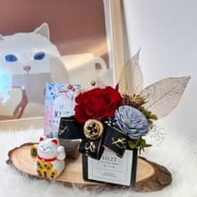 永生花招財貓名片座