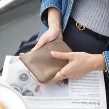 LoLa (Pea nut): Short zip wallet, Short wallet, cow leather, Brown