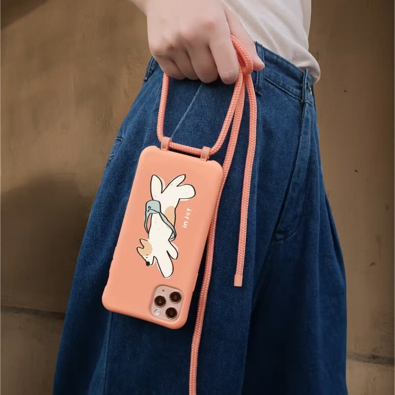 iPhone 13/13pro/12/11/SE3 街道郵差犬 二合一防摔背繩手機殼