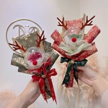 聖誕馴鹿 / 波波球永生玫瑰花束