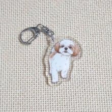 西施犬-壓克力吊飾(鑰匙圈)-雙面圖案-新廠商