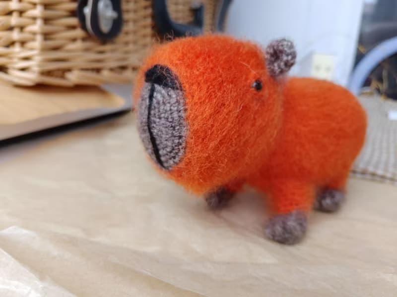 Capybara soft toy orange cute. Holiday gift. Stuffed capybara plush toy
