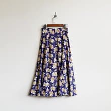 【蛋植物古著】鮮明花束印花高腰古著圓裙