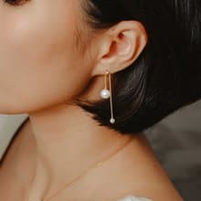 【品牌設計款最佳禮物】垂墜天然 珍珠14k合金 耳環 多種戴法