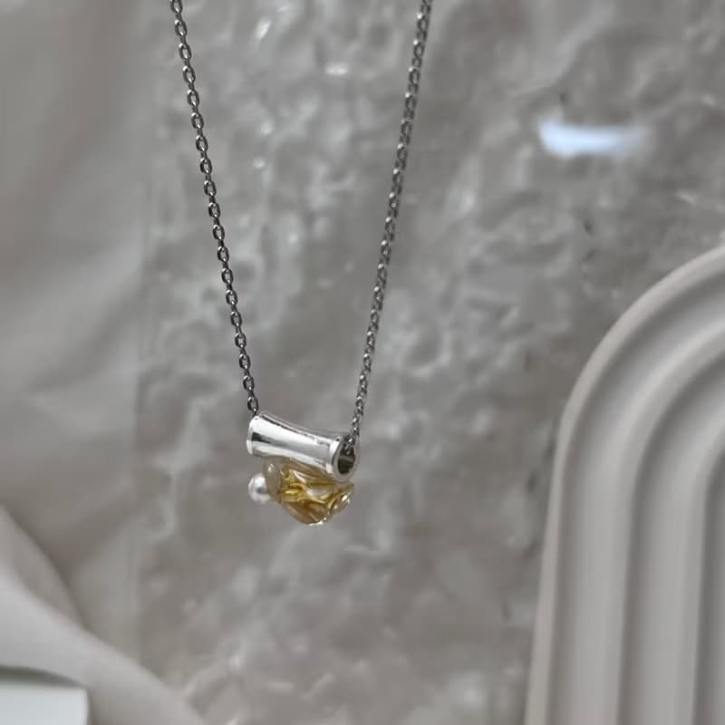 手作飾品 | 黃水晶項鍊 \ 招財
