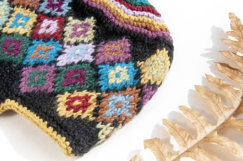 針織純羊毛帽/手工內刷毛毛帽/針織毛帽/飛行毛帽/毛線帽-南美洲