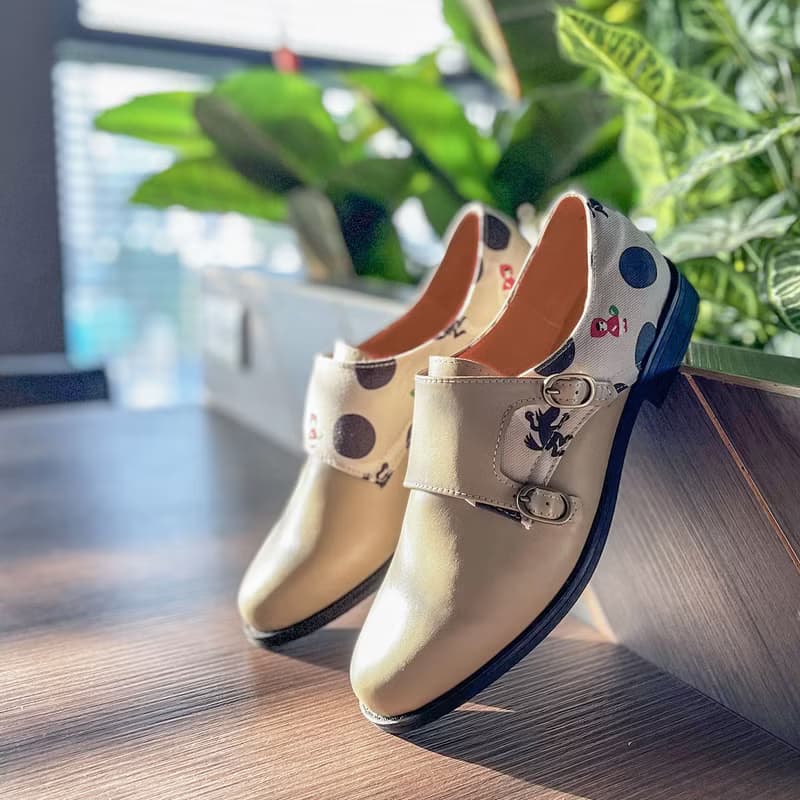 真皮雙扣孟克鞋 - 珍珠奶茶 女鞋皮鞋