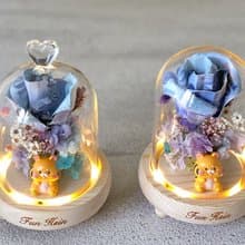 虎哩發財 鈔票花 不凋花 有錢花  情人節禮物 畢業禮物  玻璃盅