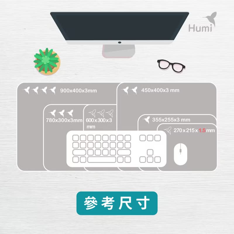 【Humi 四季系列-落櫻繽紛 滑鼠墊_天空藍】櫻花桌墊/辦公桌墊
