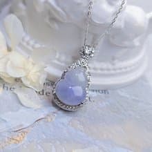 有福•有財•有貴人|仙女冰濃紫大葫蘆|緬甸A貨翡翠純銀吊墜項鍊