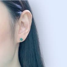 Soli【5月誕生石】綠寶石耳釘耳環 / 14KGF / 925純銀 / 天然石