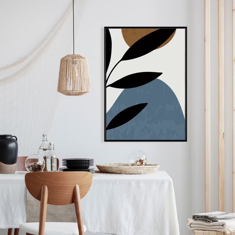 幾何 • 墨葉I - 簡約莫蘭迪葉子掛畫/北歐質感裝飾畫/辦公室擺設
