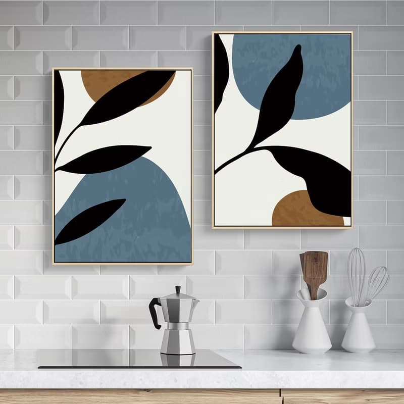 幾何 • 墨葉I - 簡約莫蘭迪葉子掛畫/北歐質感裝飾畫/辦公室擺設