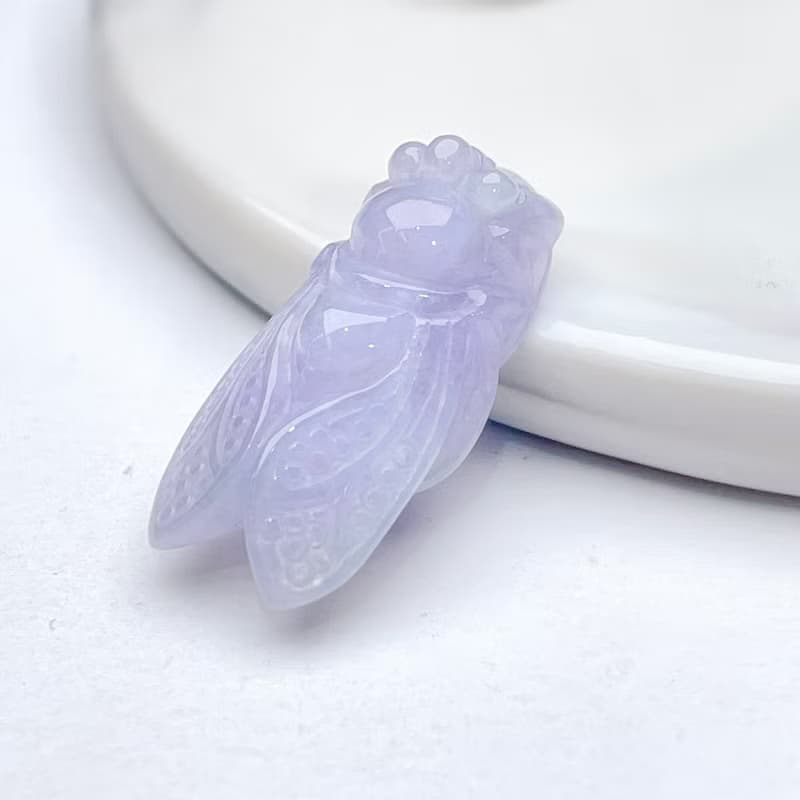 【一鳴驚人】紫羅蘭翡翠玉蟬 | 天然緬甸玉翡翠A貨 | 送禮