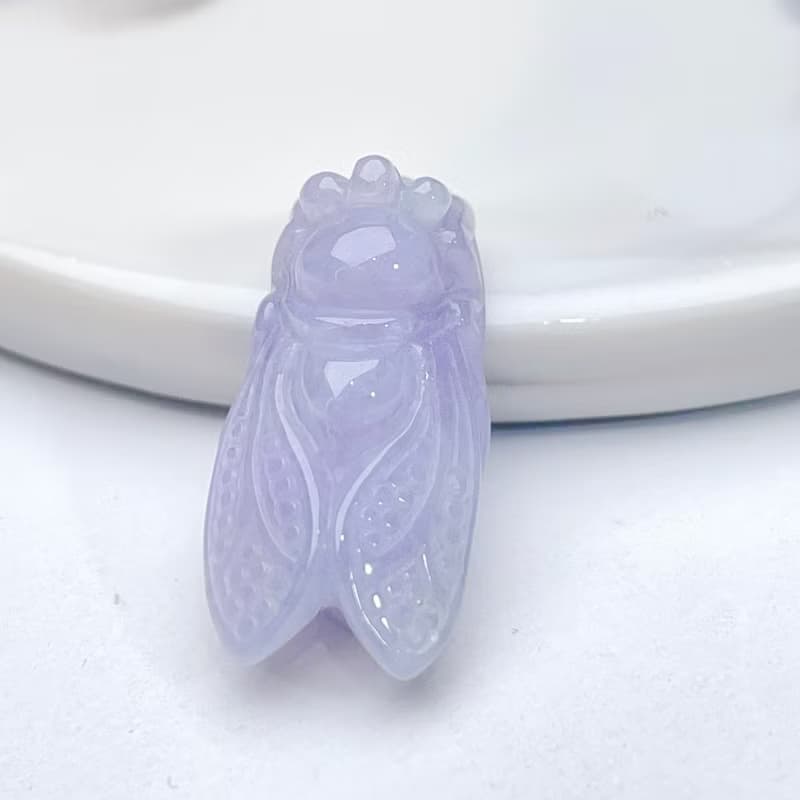 【一鳴驚人】紫羅蘭翡翠玉蟬 | 天然緬甸玉翡翠A貨 | 送禮