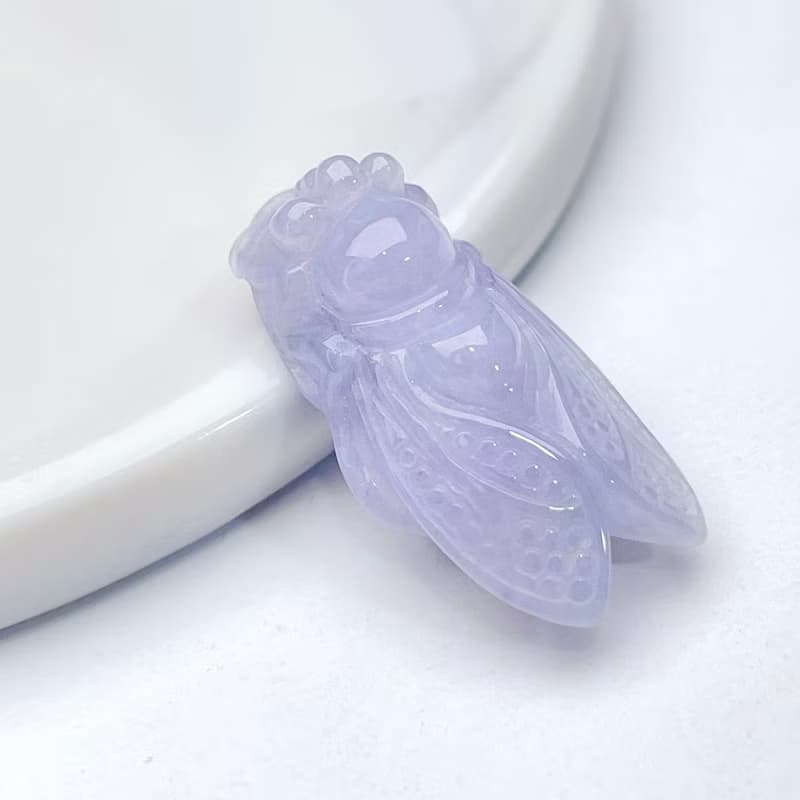 【一鳴驚人】紫羅蘭翡翠玉蟬 | 天然緬甸玉翡翠A貨 | 送禮