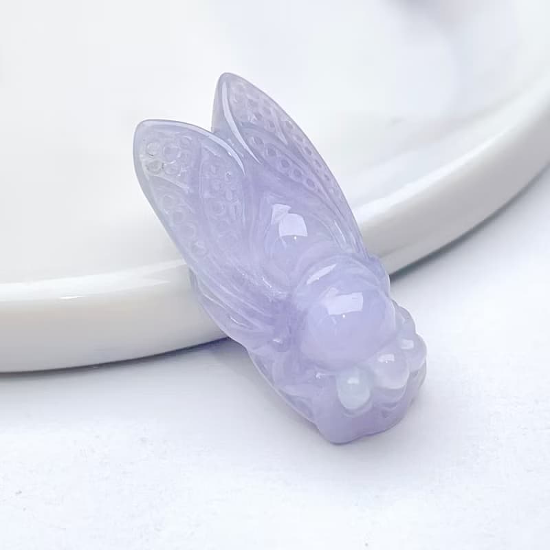 【一鳴驚人】紫羅蘭翡翠玉蟬 | 天然緬甸玉翡翠A貨 | 送禮