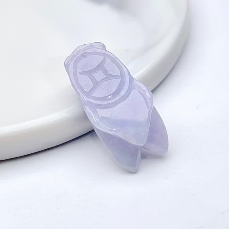 【一鳴驚人】紫羅蘭翡翠玉蟬 | 天然緬甸玉翡翠A貨 | 送禮