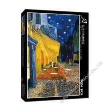 雷諾瓦拼圖文化坊/星空下的咖啡屋/1008片拼圖/梵谷