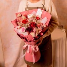 【雍容紅】榮升花束 求婚花束 大型 乾燥花 永生花花束 / 生日