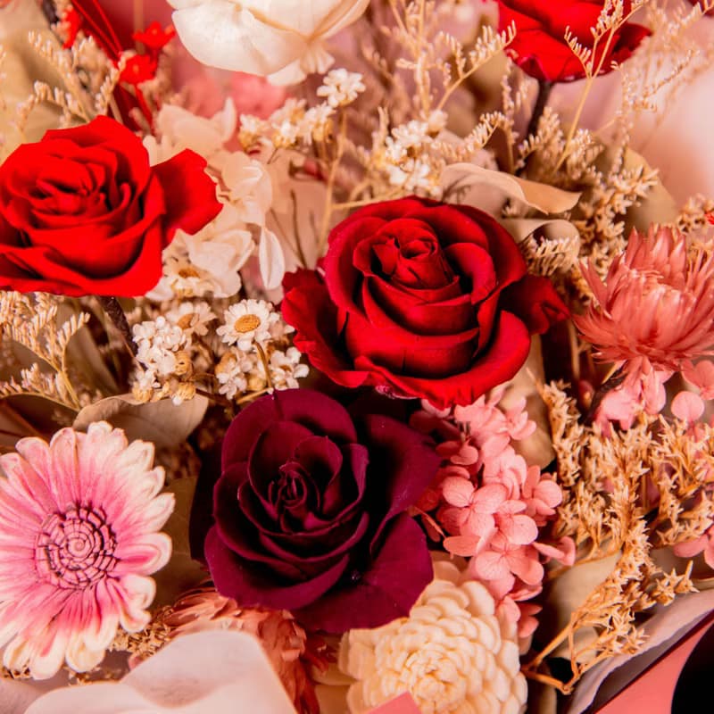 【雍容紅】榮升花束 求婚花束 大型 乾燥花 永生花花束 / 生日