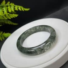 福利款 綠發晶手鐲 58MM 冰潤透感綠色發絲水晶手環 清新自然財富